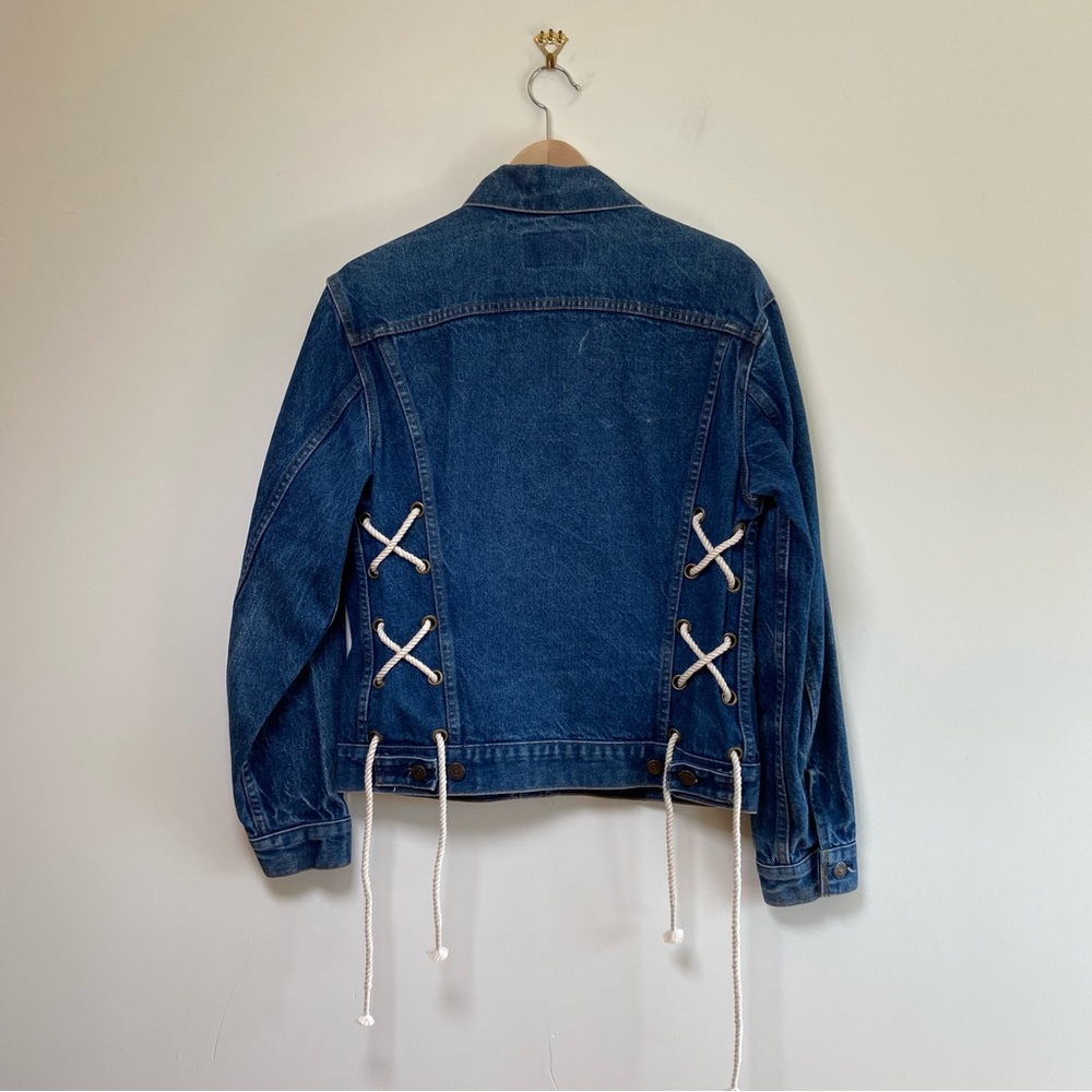 Levis Vintage Made in USA Denim Jacket with Lace Up Detail